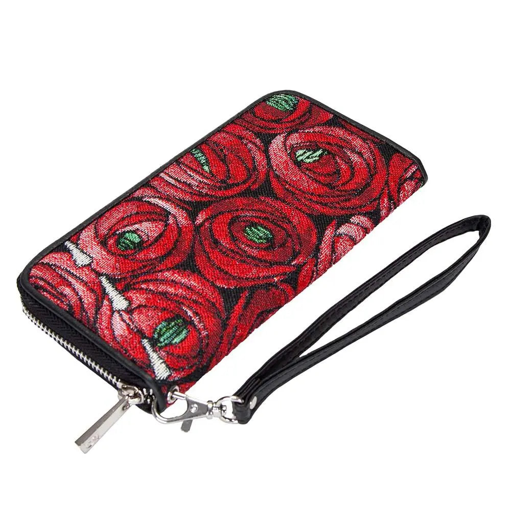 Mackintosh Rose and Teardrop - Long Zip Purse-0