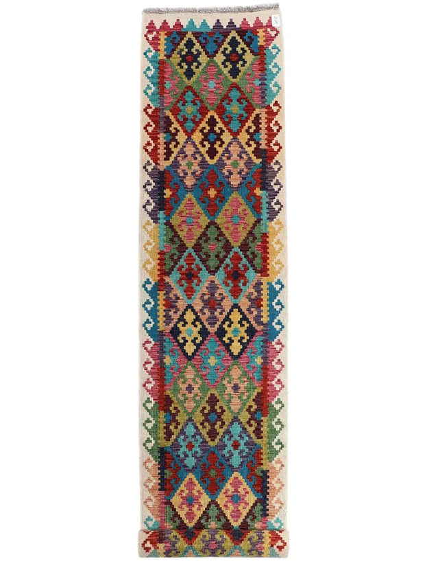 Maimana Afghanistan Kilim Runner - 392 x 82 cm-0