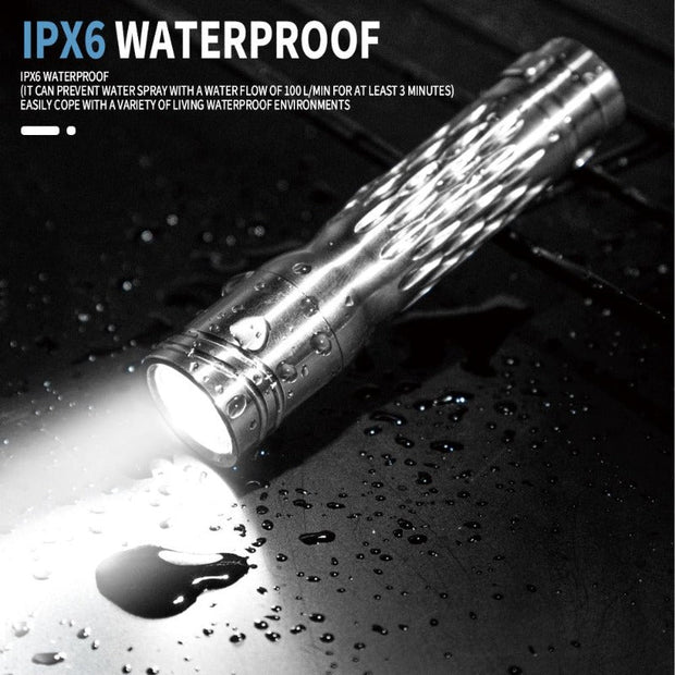 Titanium alloy flashlight strong light powerful long-range super bright searchlight camping hunting outdoor flashlight-2