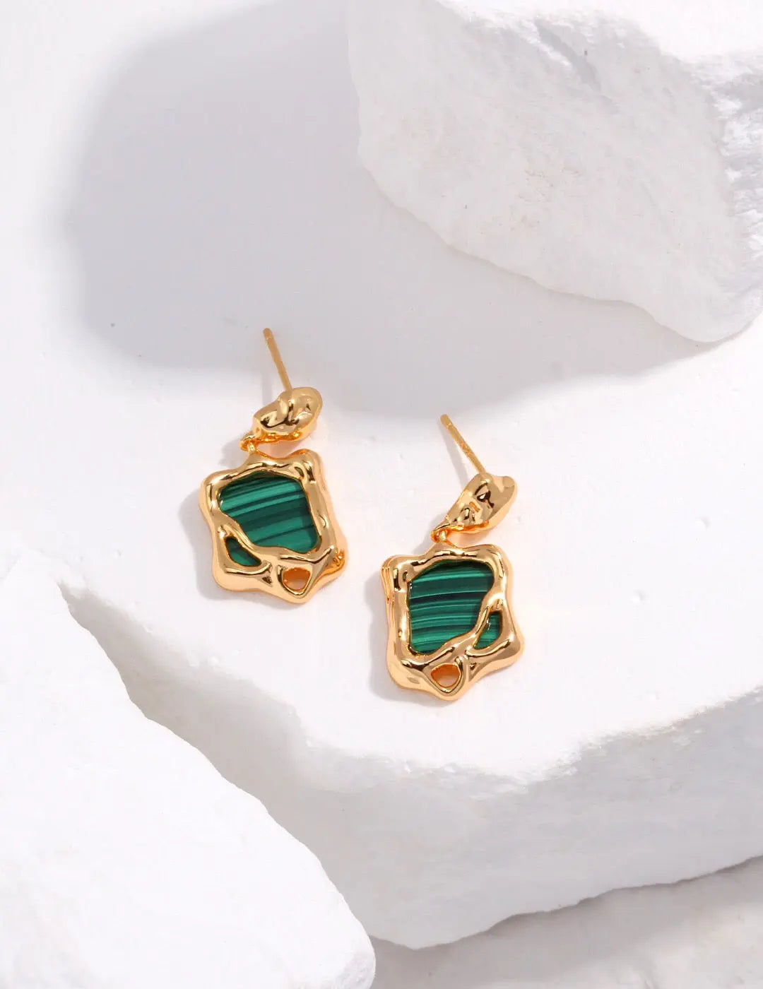 Malachite Sone Dangle Earrings - Memoriex