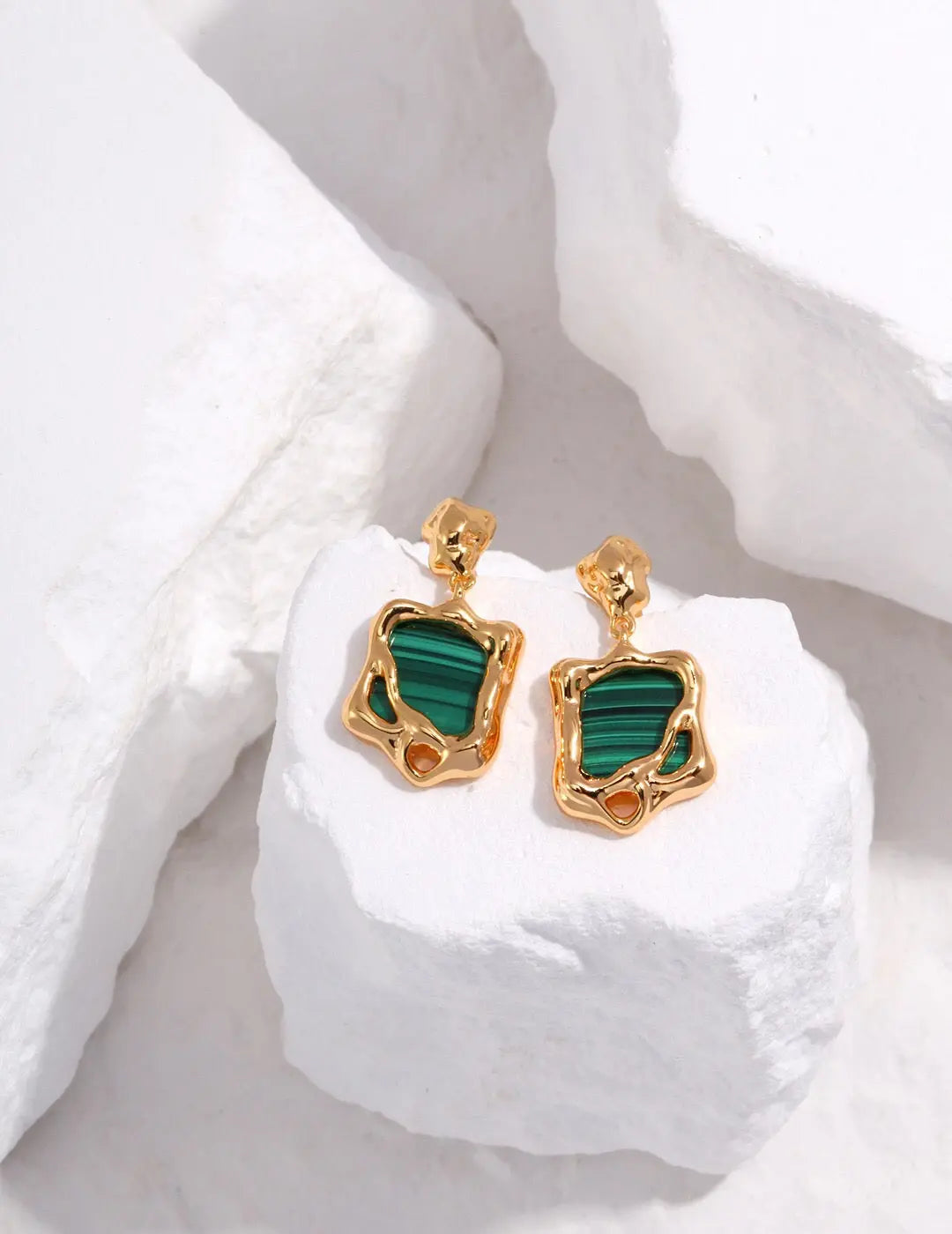 Malachite Sone Dangle Earrings - Memoriex