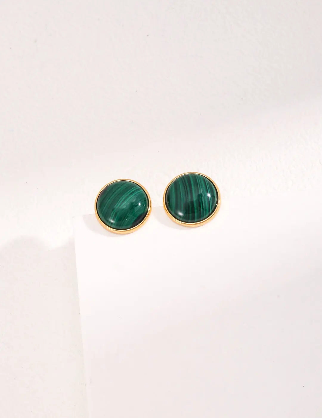 Malachite Stud Earrings-0