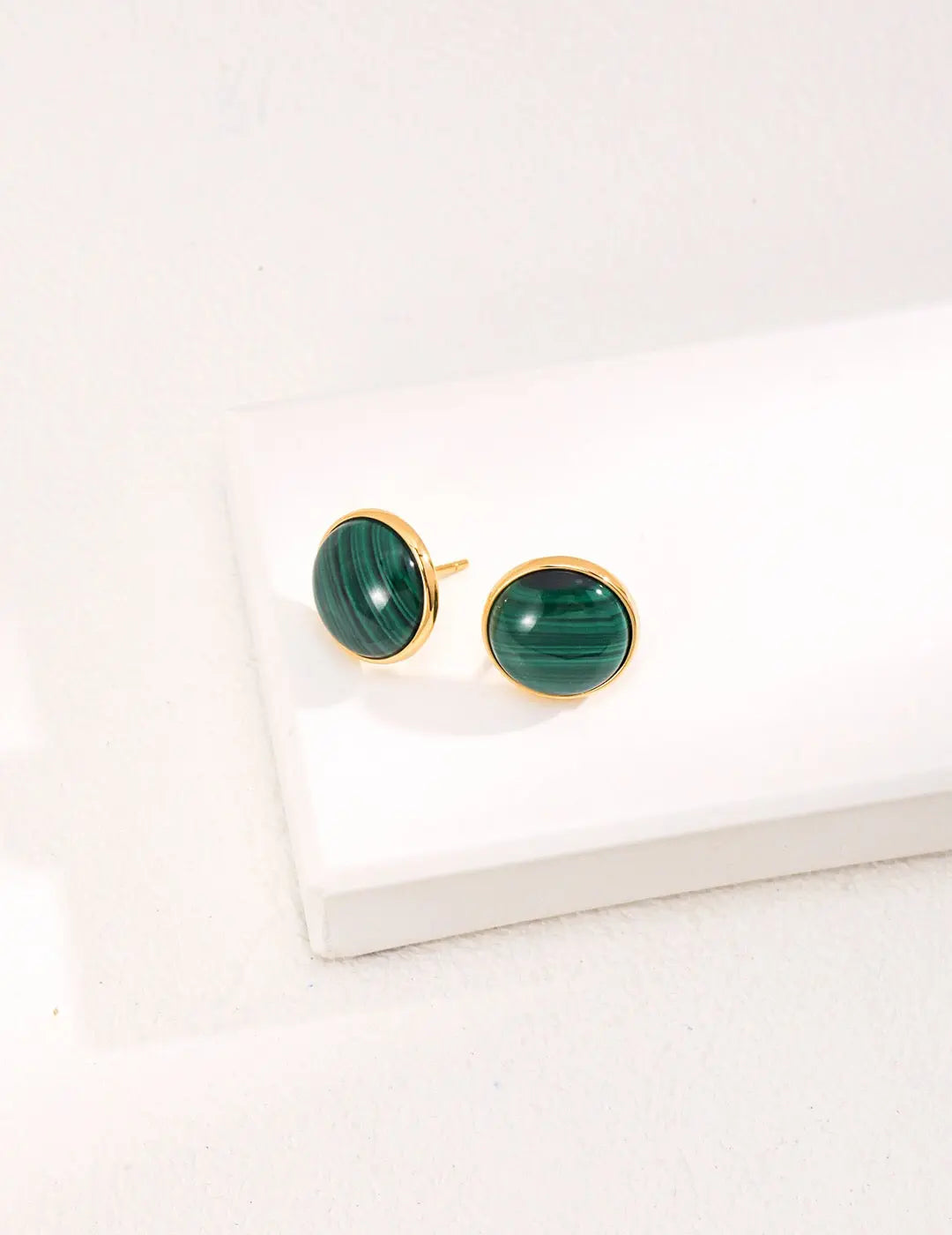 Malachite Stud Earrings-1