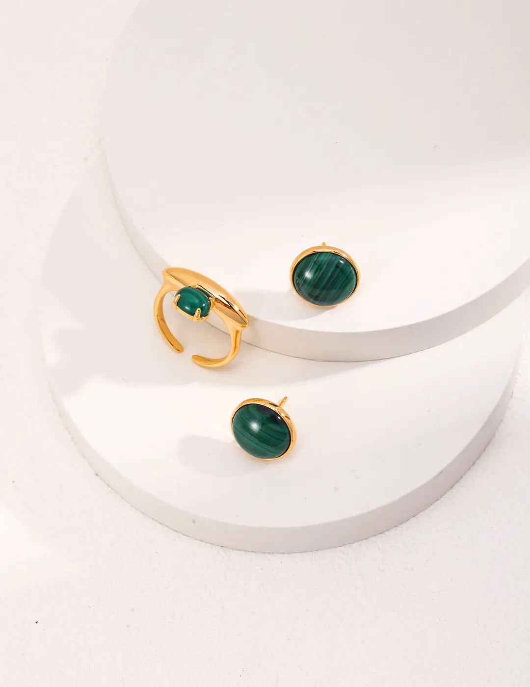 Malachite Stud Earrings-2