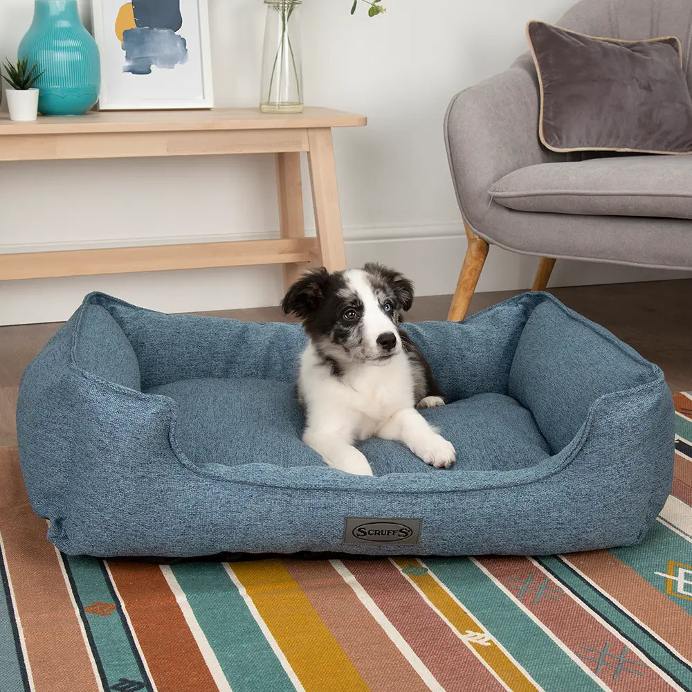 Manhattan Box Dog Bed (in Berry Purple, Denim Blue, Dark Grey or Light Grey) by Scruffs - Memoriex