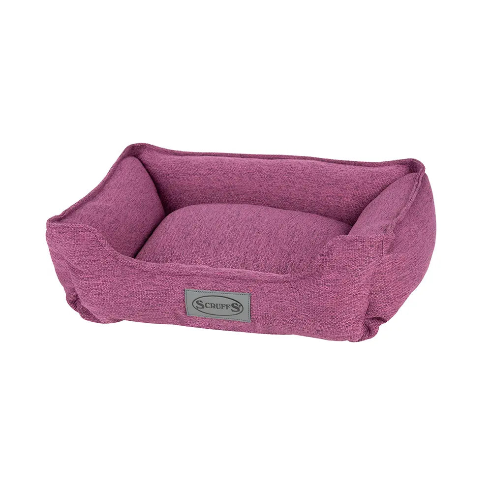 Manhattan Box Dog Bed (in Berry Purple, Denim Blue, Dark Grey or Light Grey) by Scruffs - Memoriex