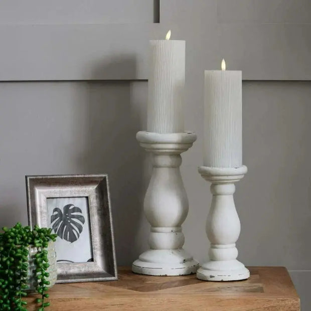 Matt White Ceramic Candle Holder Large-0