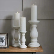 Matt White Ceramic Candle Holder Large-1