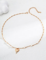 Matte Heart Zircon Pendant Necklace-0