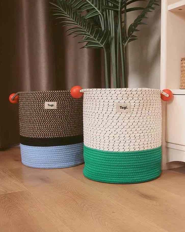 Maximalism Inspired Handmade Woven Laundry Storage Baskets-0