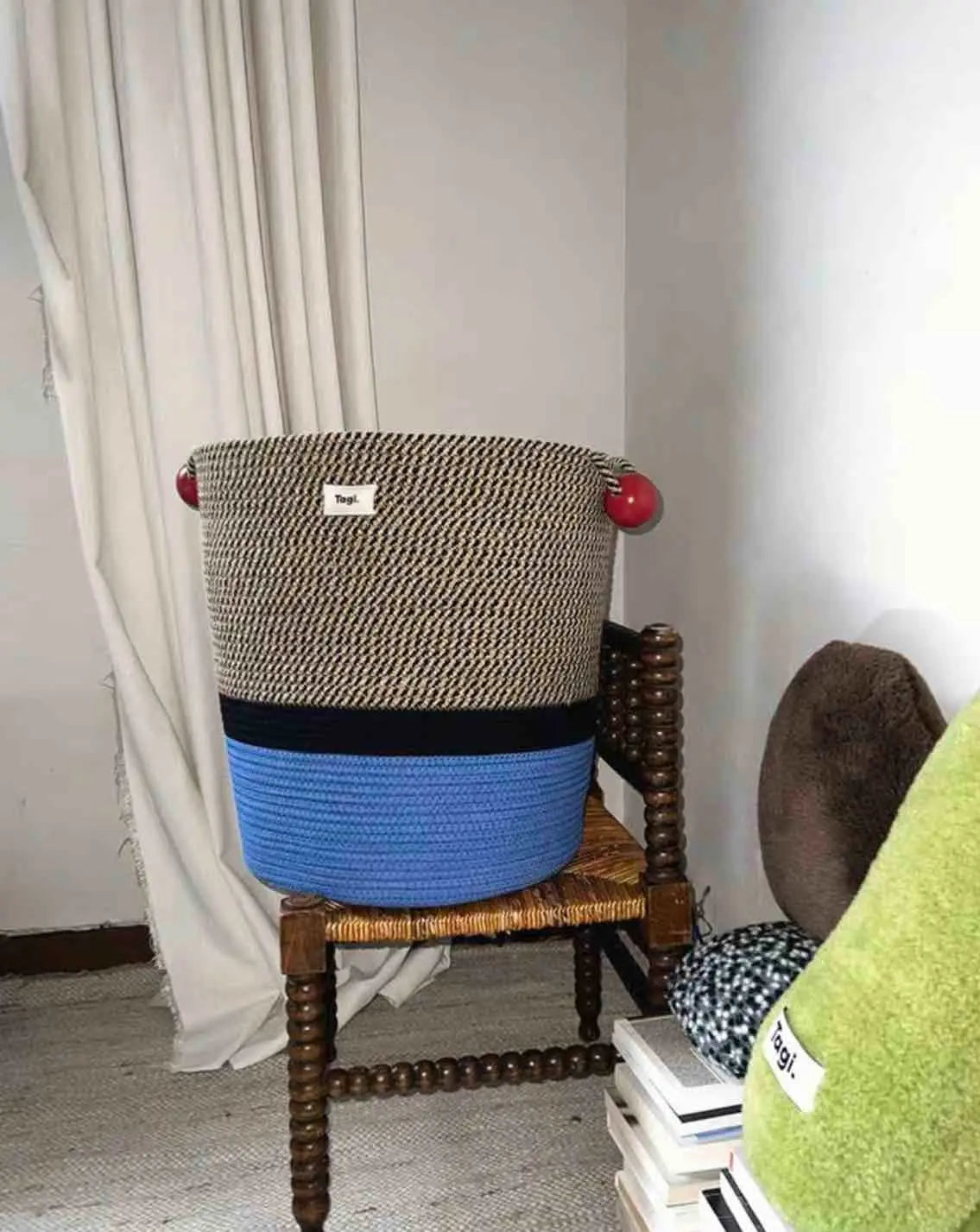 Maximalism Inspired Handmade Woven Laundry Storage Baskets-1