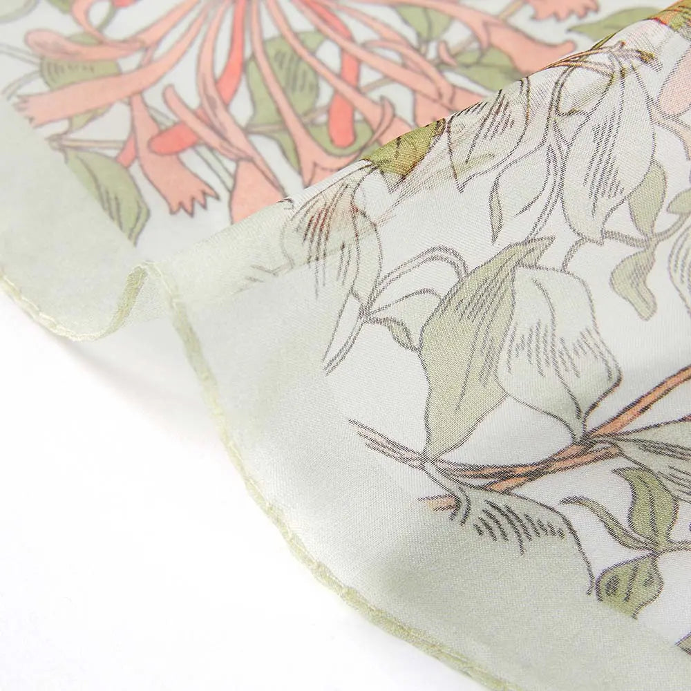 May Morris Honeysuckle - 100% Pure Silk Scarf-3