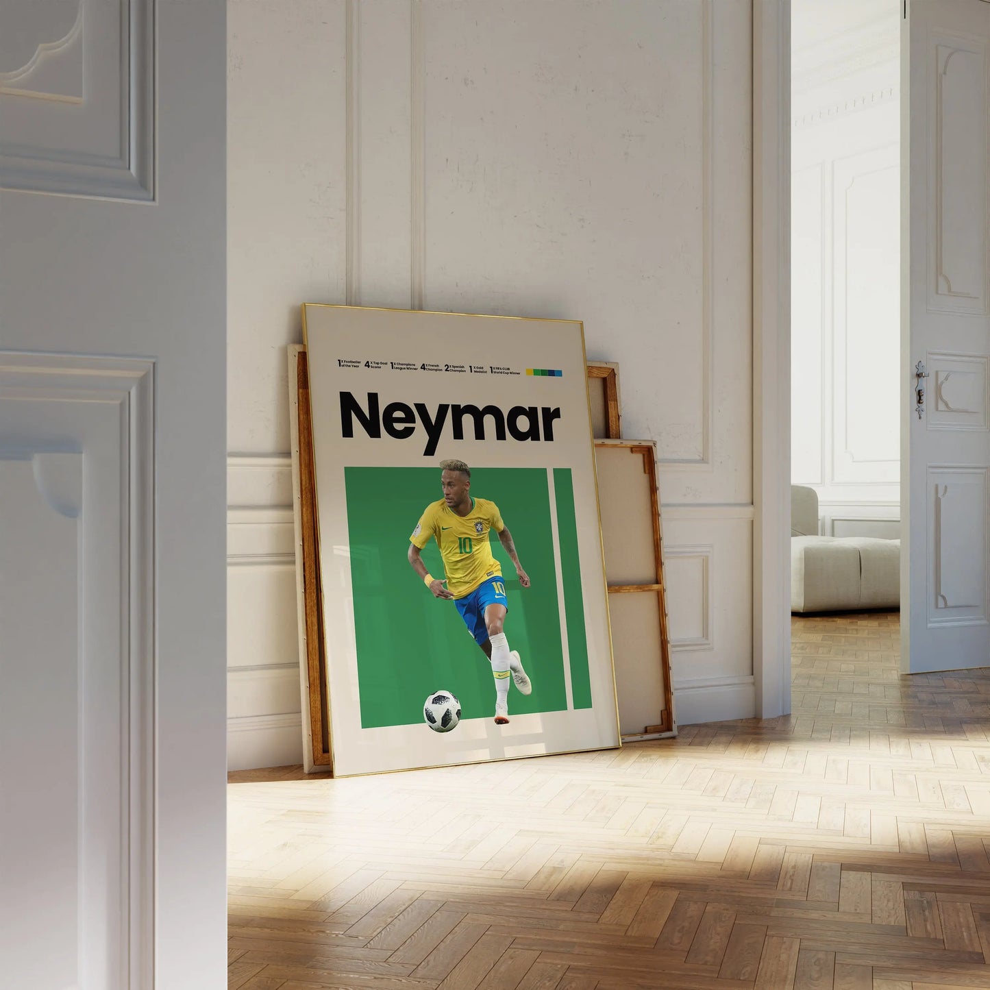 Mbappe Poster Fußball Minimalistisch I Mid Century Modern I Wanddeko I WM Kunst I Frankreich Trikot I Kunstdruck ohne Rahmen-6