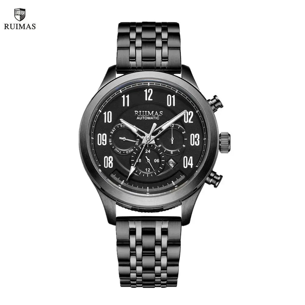 RUIMAS Watch Men Automatic Mechanical Watches Stainless Steel Luminous Business Wristwatch Top Brand Luxury Male Clock 6785-1