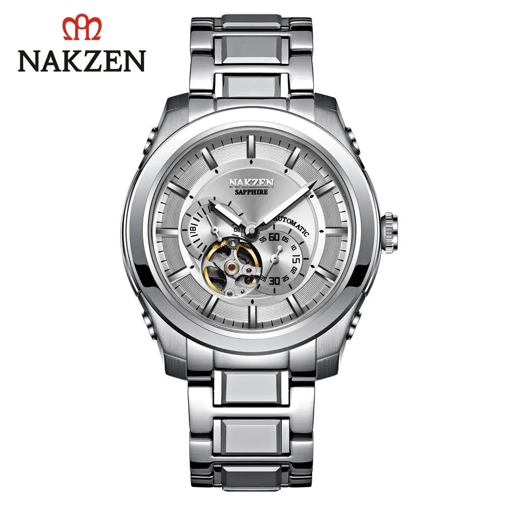 NAKZEN Men Automatic Watch Miyota 82S7 Sapphire Luxury Mechanical Wristwatch Stainless Steel Waterproof Watch Clock relogio masc-7