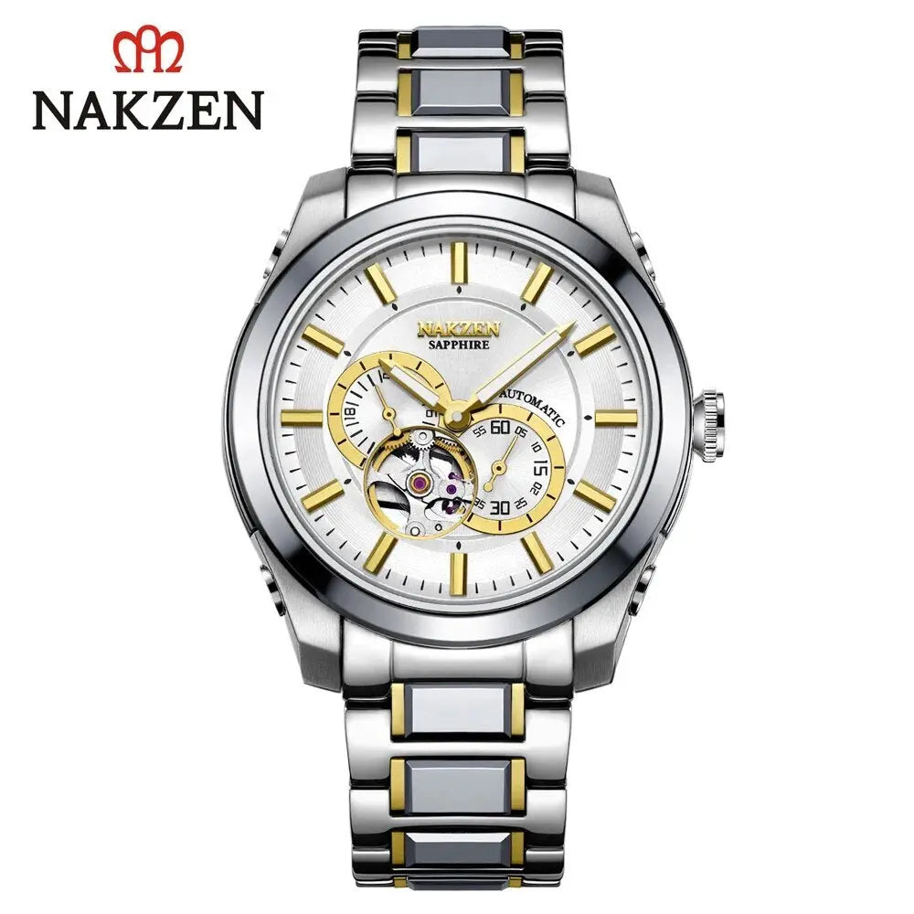 NAKZEN Men Automatic Watch Miyota 82S7 Sapphire Luxury Mechanical Wristwatch Stainless Steel Waterproof Watch Clock relogio masc-8