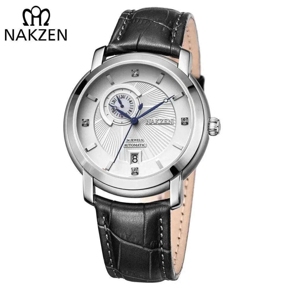 NAKZEN Men Automatic Japan NH37 Movement Mechanical Watch Men Sapphire Military Leather Sports Watches Male Clock Reloj Hombre-0