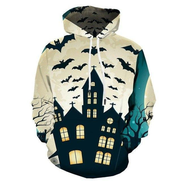 Men Halloween Pumpkin 3D Print Black Hoodie - Memoriex 