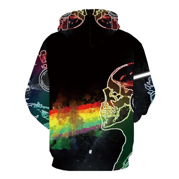 Men Halloween Pumpkin 3D Print Black Hoodie - Memoriex 