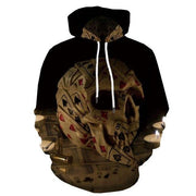 Men Halloween Pumpkin 3D Print Black Hoodie - Memoriex 