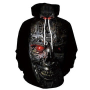 Men Halloween Pumpkin 3D Print Black Hoodie - Memoriex 