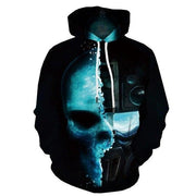 Men Halloween Pumpkin 3D Print Black Hoodie - Memoriex 