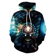 Men Halloween Pumpkin 3D Print Black Hoodie - Memoriex 