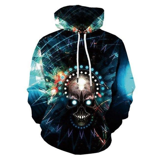 Men Halloween Pumpkin 3D Print Black Hoodie - Memoriex 