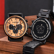 Men Watch Engrave Personal Engraving free Family Birthday Gift for Son Dad Husband Quartz Wristwatches Male Wristwatch Logo - Memoriex 