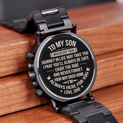Men Watch Engrave Personal Engraving free Family Birthday Gift for Son Dad Husband Quartz Wristwatches Male Wristwatch Logo - Memoriex 