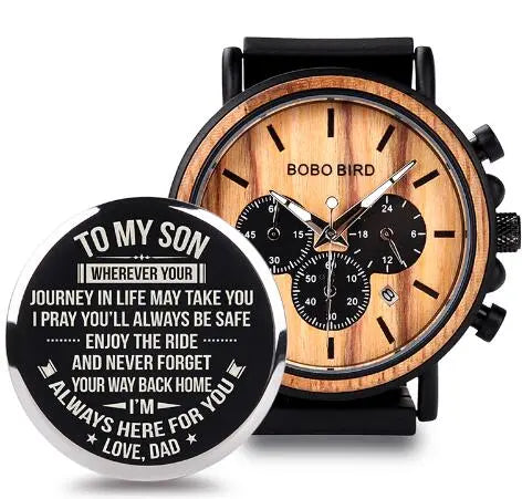 Men Watch Engrave Personal Engraving free Family Birthday Gift for Son Dad Husband Quartz Wristwatches Male Wristwatch Logo - Memoriex 