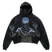 Men's And Women's Fashion Punk Design Fleece Printed Hoodie - Memoriex 