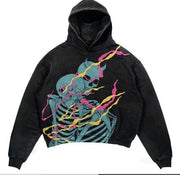 Men's And Women's Fashion Punk Design Fleece Printed Hoodie - Memoriex 