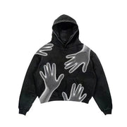 Men's And Women's Fashion Punk Design Fleece Printed Hoodie - Memoriex 