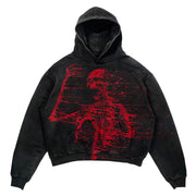 Men's And Women's Fashion Punk Design Fleece Printed Hoodie - Memoriex 