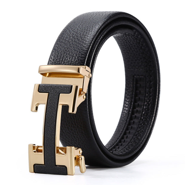 Men's Automatic Leather Buckle Business Belt - Memoriex 