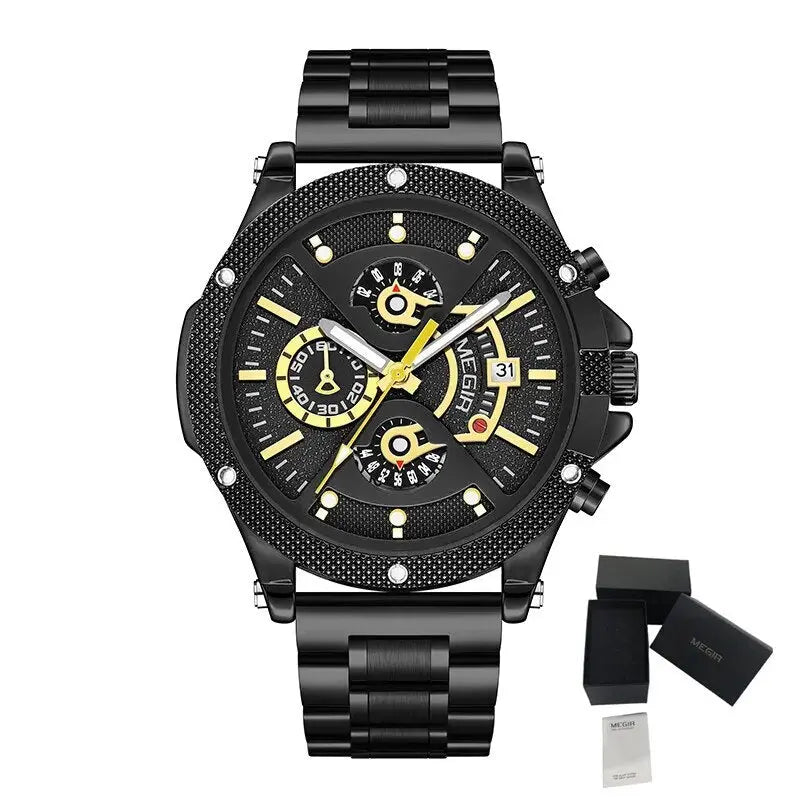 MEGIR Men's Business Watch Top Brand Luxury Quartz Wristwatch Fashion Waterproof Man Military Clock Calendar Reloj Hombre 2216-10