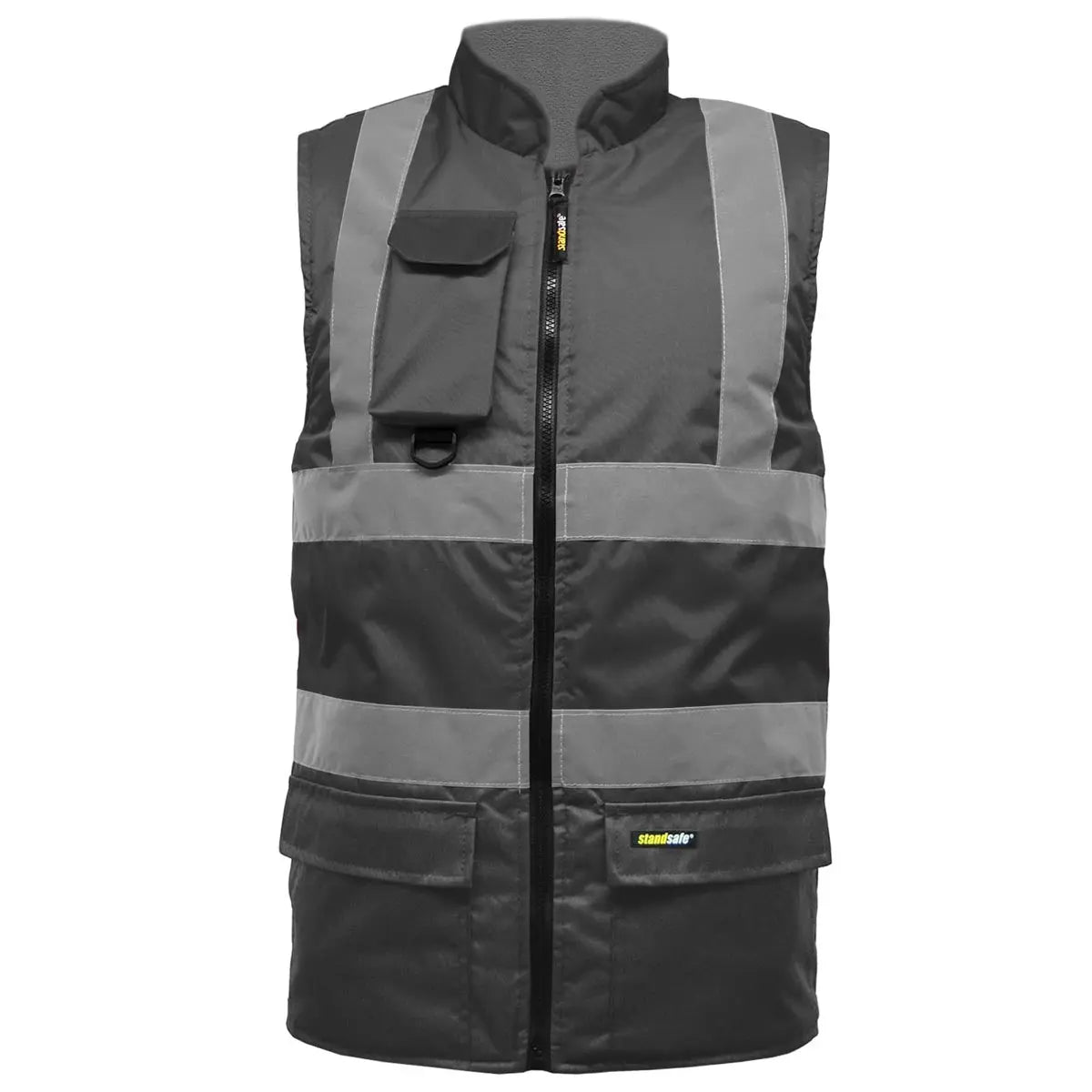 Mens Hi Vis Fleece Lined Reversible Bodywarmer-1