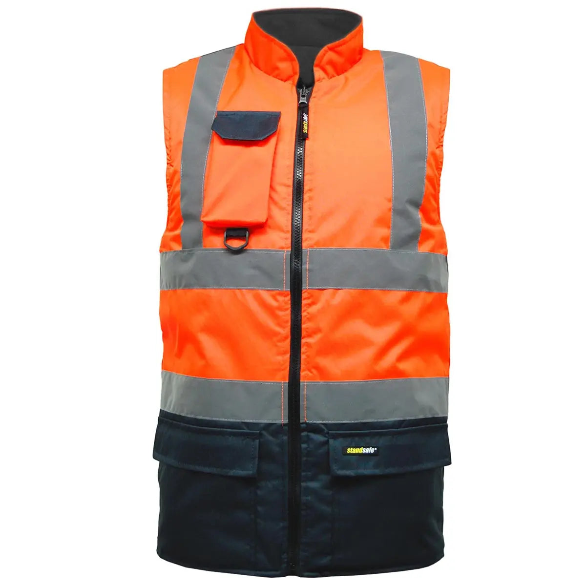 Mens Hi Vis Fleece Lined Reversible Bodywarmer-4