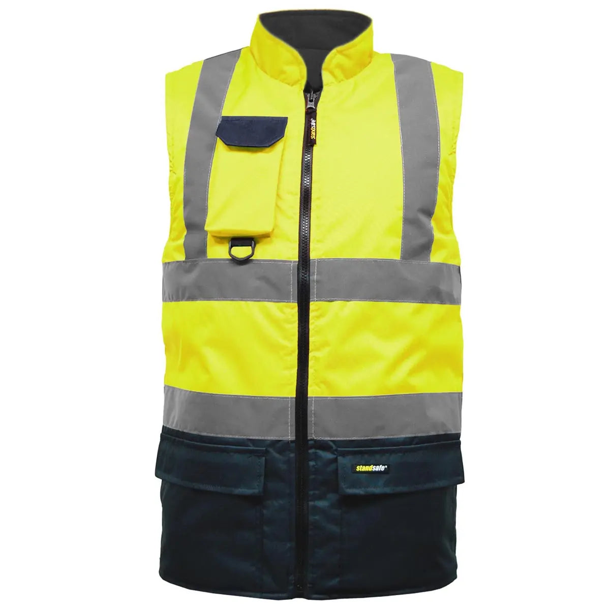 Mens Hi Vis Fleece Lined Reversible Bodywarmer-6