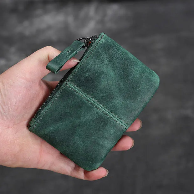 Men's Retro Crazy Horse Leather Coin Purse - Memoriex 