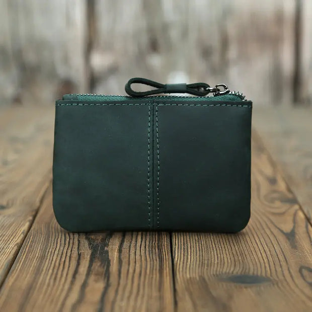 Men's Retro Crazy Horse Leather Coin Purse - Memoriex 