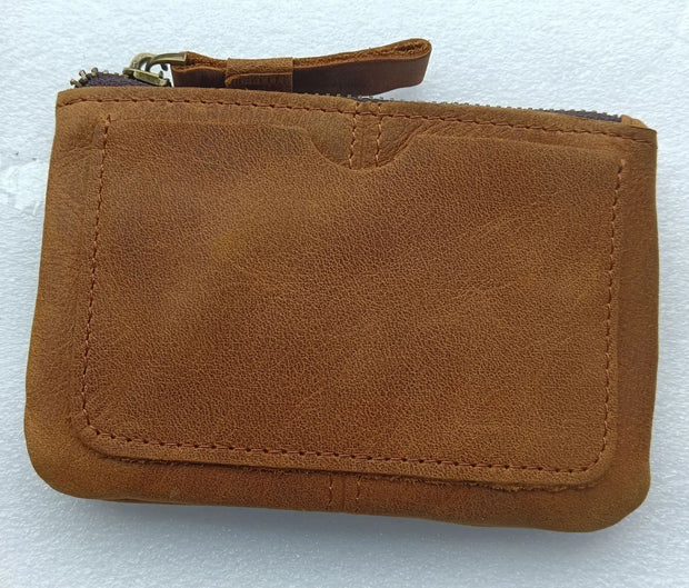 Men's Retro Crazy Horse Leather Coin Purse - Memoriex 