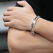 Men's Retro Thick Type S925 Sterling Silver Bracelet - Memoriex 