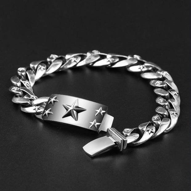 Men's Retro Thick Type S925 Sterling Silver Bracelet - Memoriex 