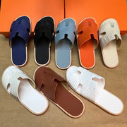 Men's Slippers , Crocodile Skin Leather Slippers-0