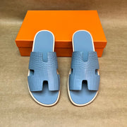 Men's Slippers , Crocodile Skin Leather Slippers-1