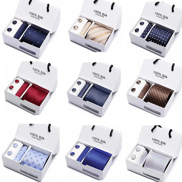Men's Tie Spot Gift Box 5 Pcs Suit Group Tie Business Formal Wedding Tie - Memoriex 