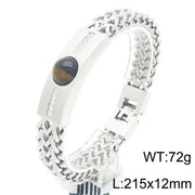 Men's Tigereye Curved Titanium Steel Bracelet - Memoriex 