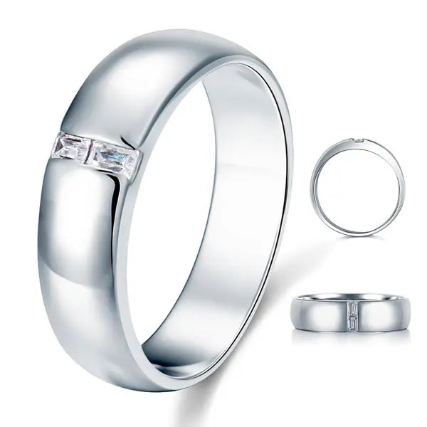 Men's Wedding Band Solid Sterling 925 Silver Ring XFR8050-0